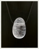 Colgante de cuarzo cristal de roca perforado