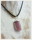 Colgante de turmalina rosa (rubelita) y plata