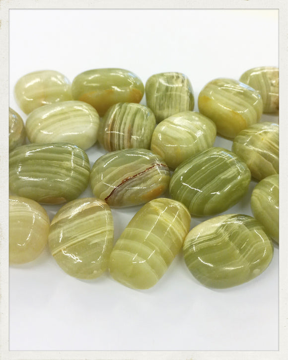 Rodado de ónix mármol verde (aragonito verde)