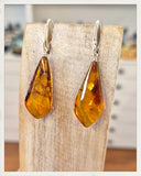 Pendientes largos de ámbar y plata (EXCLUSIVO ONLINE)