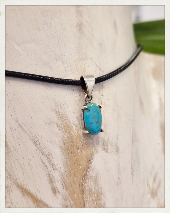 Colgante de turquesa mini y plata