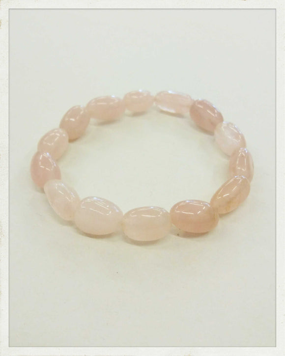 Pulsera de nuggets de cuarzo rosa